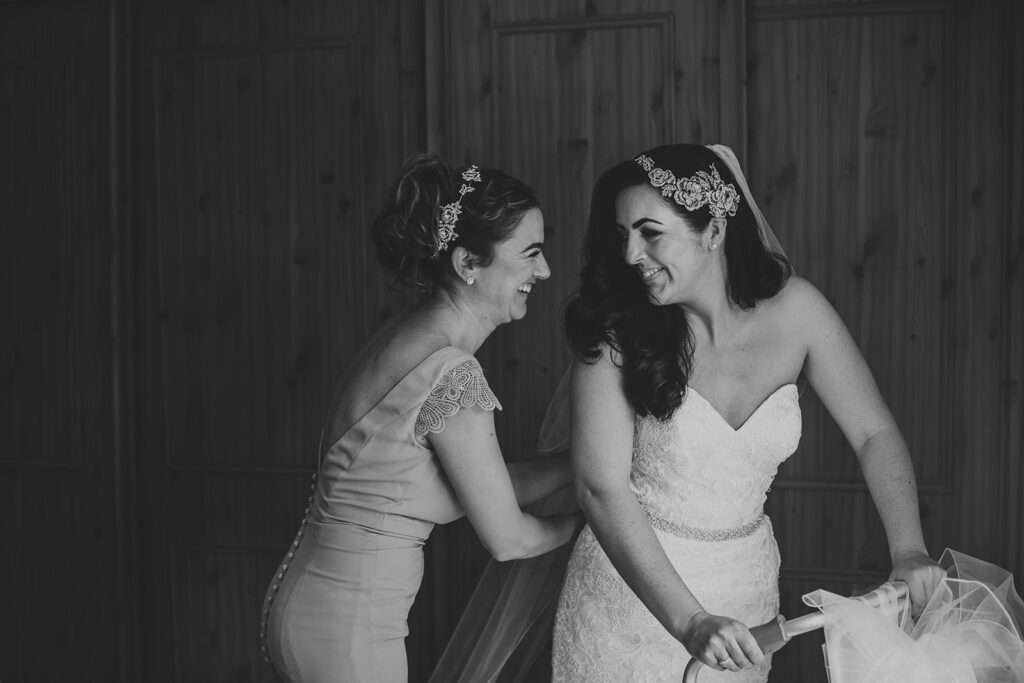 portrait of bride with maid-of-honour