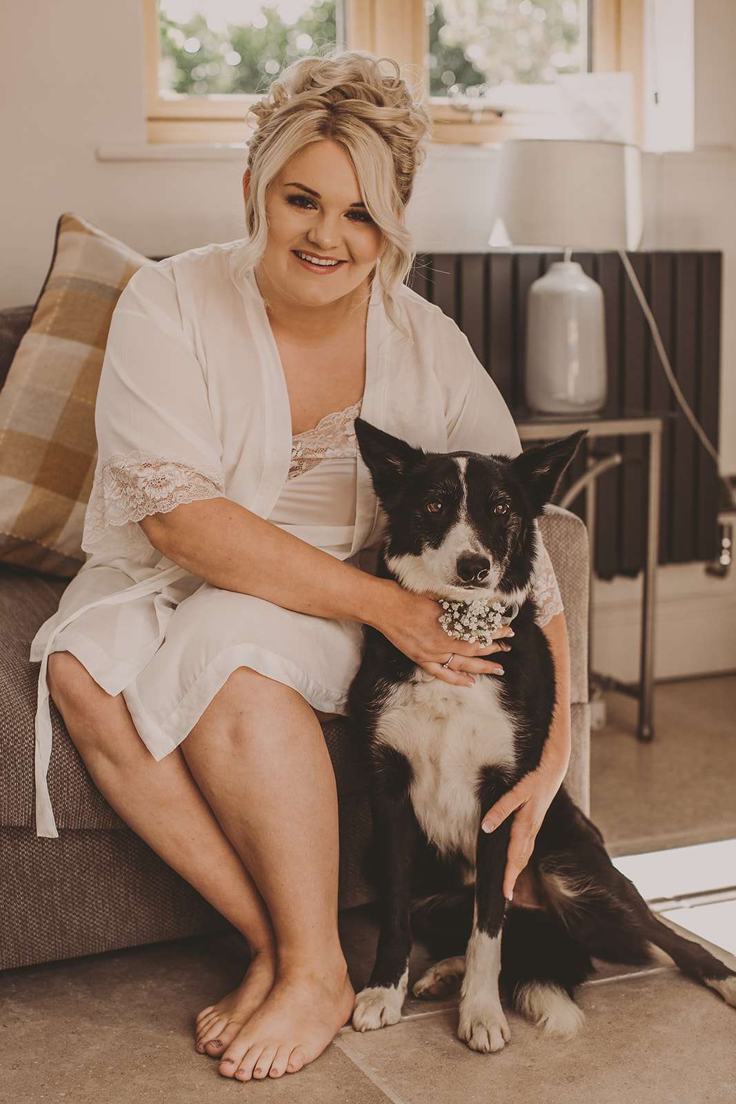 bride portrait with her dog